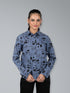 OWO THE LABEL Shirt for women stylish shirt printed party wear cotton shirt Trendy Alphabetical Print Long Sleeves Shirt (OTL-SHRT-1007)